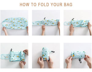 Sacs de courses pliables réutilisables imperméables en nylon ripstop recyclé écologique pour l'épicerie - Product Image 3