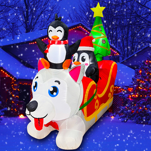 Décorations de Noël d'extérieur de 5 pieds, bonhomme de neige <span class=keywords><strong>gonflable</strong></span>, ours polaire <span class=keywords><strong>gonflable</strong></span>, <span class=keywords><strong>pingouin</strong></span> <span class=keywords><strong>gonflable</strong></span> sur traîneau, décorations d'intérieur - Product Image 3