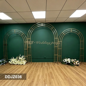 DKB Modern Gold-Plated Five-Bar Arch <b>Wedding</b> <b>Props</b> Outdoor <b>Wedding</b> Scene Layout with Wrought Iron Screen Shelf New Style - Product Image 3
