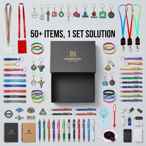 Ensemble promotionnel personnalisé M04 avec logo : porte-clés, cordon, autocollant et bracelet en gros pour exposition, conférence, promotion en salon professionnel - Product Image 1
