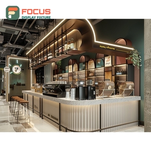 <b>Compact</b> Coffee Display Cabinet Black Walnut Finish Coffee Bean Display Area Roastery Display Cabinet - Product Image 1