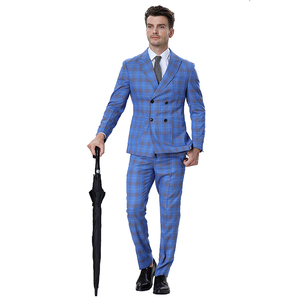 MOQ Un conjunto de ropa de hombre Azul de 3 piezas Trajes de hombre y blazer Moda Slim Traje Chaqueta Traje de un solo botón Formal Abrigo Suite para hombres - Product Image 4