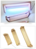 Base de cadre photo en bois massif en U pour chambre à coucher avec lampe centrale, plusieurs tailles, design moderne, LED à intensité variable, vente en gros