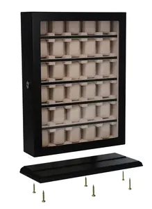 Khe cắm đồng hồ bằng gỗ màu đen thu gom hộp hiển thị đồng hồ tủ đứng - Product Image 5