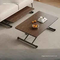 Table basse pliable réglable en hauteur en bois, mobilier de salon pour petits appartements, maisons de location, usage domestique ou bureau
