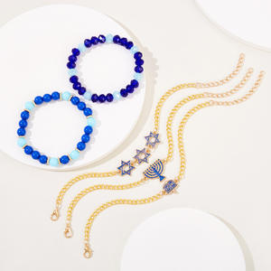 Kadınlar için Hanukkah bilezikler <span class=keywords><strong>David</strong></span> Menorah Dreidel Charm bilezik Chanukah yahudi tatil takı hediyeler - Product Image 2