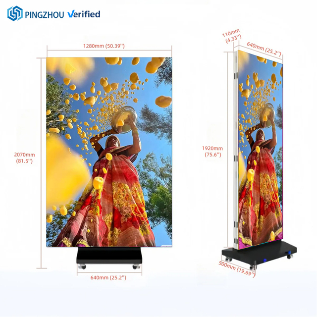 Seamless Connection P2.5 Suitable for Commercial Indoor Video Wall Banners Portable Digital Three-fold LED Poster Display Screen