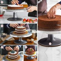 12 ''Kuchenst änder Cake Spinner Cake Decor Supplies Runde Dekorieren Plattenspieler Aluminium Tisch halter Backen Display Tablett Werkzeuge