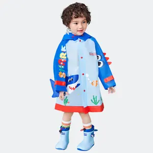 KOCOTREE Printed Rain Coat Kids Rain Jacket Cartoon Girl Raincoat With Reflective Stripe
