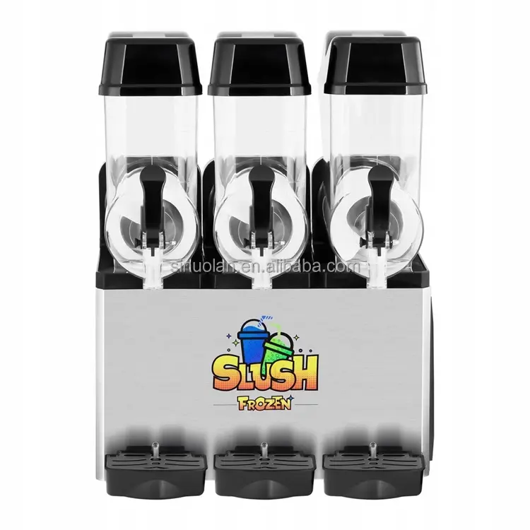 Ticari dondurulmuş içecek makinesi 3 tankı Mini Slush buz yapma makineleri güçlü kompresör Slush-makinesi çin fabrika