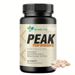 Comprimés Peak Performance pour l'amélioration des performances masculines, stimulant l'endurance, l'humeur et la libido, 60 comprimés, complément alimentaire naturel - Product Image 1