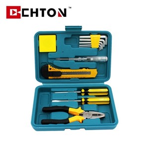 Juego de herramientas manuales compacto de 12 piezas con destornillador, alicates, llaves hexagonales y cuchilla en estuche para reparaciones en el hogar. - Product Image 5