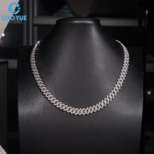 Collar de Cadena de Plata 925 con Baño de Oro Rosa y Moissanita, Corte Brillante, Engaste en Canal, Certificado GRA, Lujoso Estilo Hip Hop para Hombre - Product Image 4