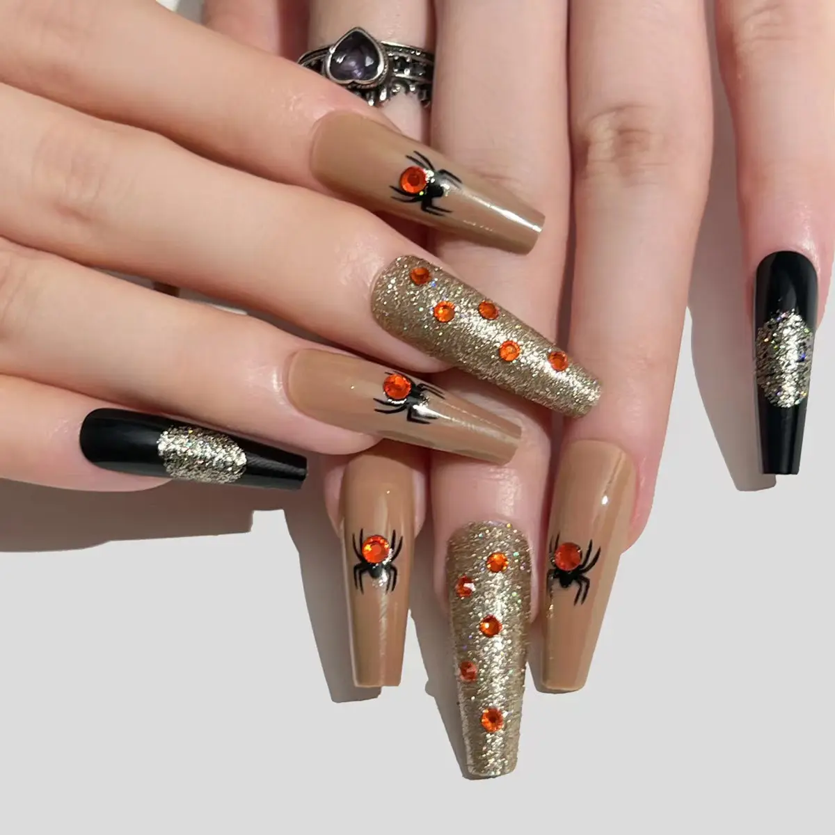 Novo Design Comprar Press On Nails Atacado Unhas Longas Elementos Halloween Press On Nails Vendedor Produto