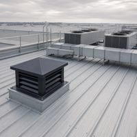 Capot de ventilation de toit carré à persiennes, capot pyramidal, évent d'évacuation résistant aux intempéries, lames en aluminium et acier inoxydable, économie d'énergie