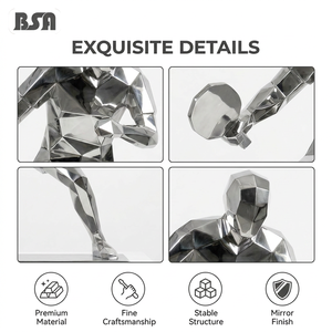 Sculpture d'athlète <span class=keywords><strong>de</strong></span> tennis <span class=keywords><strong>de</strong></span> <span class=keywords><strong>table</strong></span> en acier inoxydable géométrique moderne BSA, statue d'athlète <span class=keywords><strong>de</strong></span> <span class=keywords><strong>ping</strong></span>-<span class=keywords><strong>pong</strong></span> en métal à faible polyvalence pour l'art public extérieur - Product Image 3