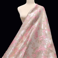 Tissu Jacquard Brocart Gaufré 3D à Fil Doré Teint en Fil 100% Polyester pour Robe Africaine