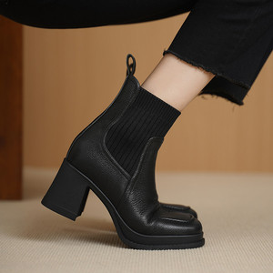 Cialisa Fashion Patchwork Short Boots for Lady 2025 Autumn <strong>Winter</strong> <strong>Shoes</strong> Daily Dress Elegant High Heel <strong>Women</strong> Ankle Boots Sizes 40 - Product Image 2