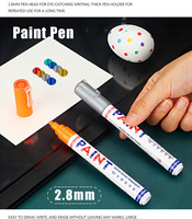 Marqueur de peinture imperméable à séchage rapide Bview Art - Stylo de retouche durable pour meubles, pneus de voiture, réparation de métaux, formule résistante aux intempéries