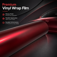 Film de covering automobile HIGHCOOL Rouge Romain, Vinyle Mat Extensible, Autocollants de Changement de Couleur, Vente en Gros