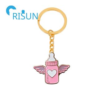 Fábrica de Metal bebé llavero Llavero regalo personalizado bebé leche ducha chupete botella esmalte llavero bebé pañal esmalte llavero - Product Image 2