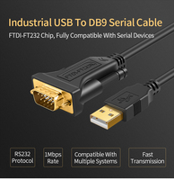 CableCreation Adaptador USB 2.0 a RS232 con Chip FTDI, Cable Convertidor Serial Chapado en Oro, Macho DB9, Blindaje Trenzado, en Stock, Longitudes de 1m, 2m y 3m