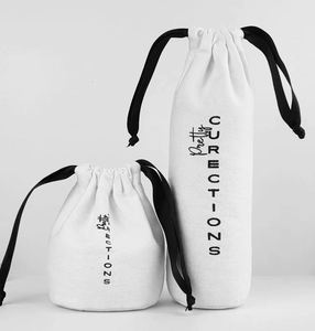 Pochette de rangement cosmétique en toile de coton blanche recyclable personnalisée, sac à cordon écologique avec logo pour l'utilisation de bougies - Product Image 3