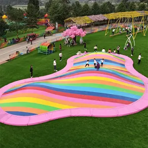 Amusement Park inflatable jumping cloud Interesting Playground Rainbow Bouncing Clouds Indoor
