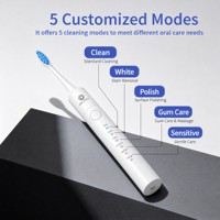 Brosse à dents électrique sonique à conception brevetée par l'usine, brosse à dents ultrasonique sans fil pour adultes avec 2 têtes de brosse souples