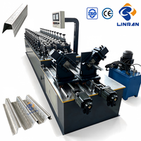 Machine de formage à froid pour profilés de plafond double rangée LINRAN OEM&ODM, machine de découpe continue à double tête pour ossature légère, machine de formage de rouleaux de cloisons sèches
