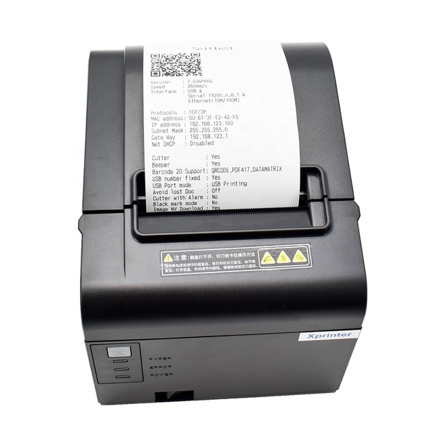 High Speed Desktop 80mm USB Serial Lan Thermal Receipt Printer with 2D Barcode in Stock for ESC POS