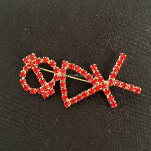 Broche de poitrine ovale en métal avec strass pour femmes PHI DELTA KAPP <span class=keywords><strong>Association</strong></span> Jewelry Organization - Product Image 2