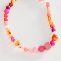 Haute qualité été nouveau Style Design Original guérison dopamine pierre naturelle collier coloré clavicule perle Bracelet pour les femmes