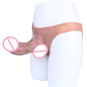 Consolador de molde de silicona con características suaves y realistas, resistente al agua, Color de piel, consolador Extra <span class=keywords><strong>grande</strong></span>, cinturón, bragas, pene hueco - Product Image 5