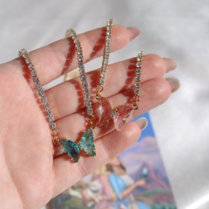 Hot-selling Rhinestone Pendant <strong>Necklaces</strong> Chain Crystal Butterfly <strong>Choker</strong> <strong>Necklace</strong> Frosted Butterfly Pendant <strong>Necklace</strong> for Women - Product Image 4