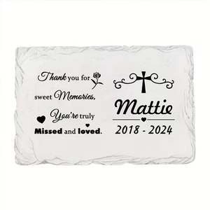 <span class=keywords><strong>Plaque</strong></span> commémorative personnalisée pour animaux de compagnie en <span class=keywords><strong>ardoise</strong></span> gravée avec une citation de douces souvenirs, <span class=keywords><strong>plaque</strong></span> avec motif de croix pour le jardin, cadeau de sympathie pour la perte d'un animal de compagnie - Product Image 2