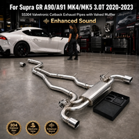 Tuyaux d'échappement Catback Valvetronic Excustom SS304 pour Supra GR A90/A91MK4/MK5 3.0T 2020-2023 avec silencieux à soupapes pour un son amélioré