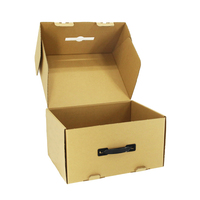 Boîte d'expédition auto-érectible en carton kraft ondulé recyclable, conçue sur mesure, pour chaussures, chaussettes de marche, avec gaufrage et revêtement UV mat