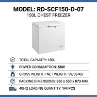 Congelador Solar de 150L, DC 12V 24V, Doble Voltaje, Congelador Profundo, Máquina de Hielo para Almacenamiento en Hogares, Tiendas y Aldeas Aisladas