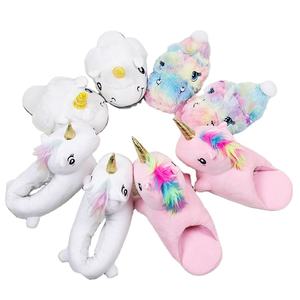 Pantoufles en peluche joker pour femmes, nouveau, design OEM, en coton PP, en forme <span class=keywords><strong>de</strong></span> licorne, chaussures pour la maison, pantoufles d'hôtel, - Product Image 1