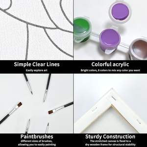 Adultes pour l'<span class=keywords><strong>amour</strong></span> thème date nuit jeux toile Art Set pré-dessiné Sip peinture Kit avec contour pour couple chaussures portraits sujets - Product Image 3