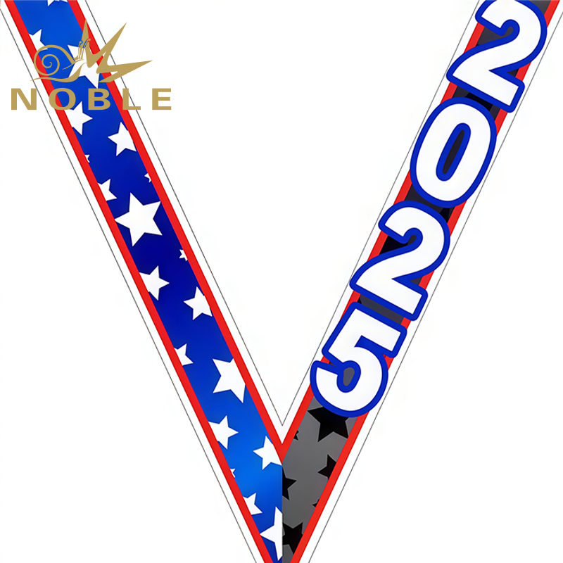 2025 Sateen Neck Ribbon Custom Champion Marathon Gymnastics Medal Ribbons Lanyards
