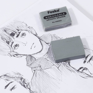 Foska Nettoyage facile Grande taille Couleur grise Matériau en caoutchouc de qualité supérieure Correction des gommes pétries pour artistes Dessin Fournitures d'art - Product Image 5