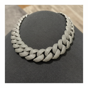 Hip Hop <b>Moissanite</b> Diamond Chain Iced Out Cuban Link Diamond Necklace - Product Image 1