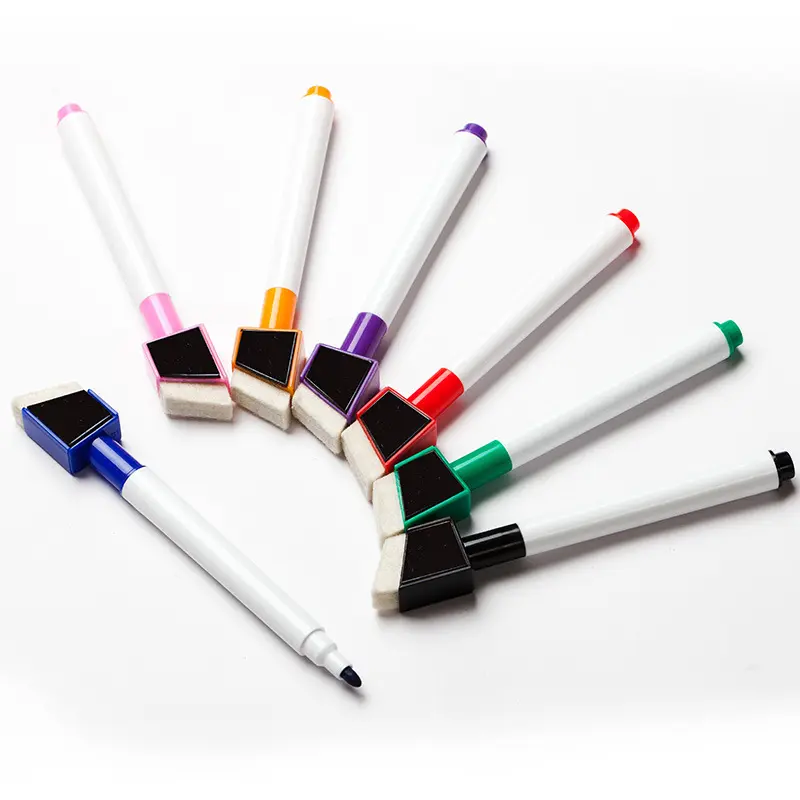 Tùy Chỉnh Đầy Màu Sắc Sinh Thái Erasable Bảng Trắng Sơn Bút Eraser Set Customized Khô Erase Bảng Trắng Markers Đối Với Bảng Trắng