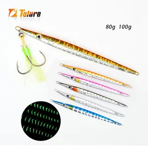 80g 100g Boa Qualidade Deep Sea Metal Jig Lure Jigging Lure Água salgada Pesca Hard Bait