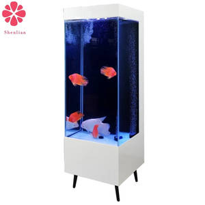 אקווריום זכוכית מלבני זקוף <span class=keywords><strong>40</strong></span> ליטר, בסגנון מודרני, עם מערכת סינון אוטומטית ותאורה, 220V - Product Image 5