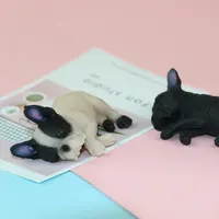 Подарки и поделки, поделки из смолы, сидящая дружественная черно-белая скульптура собаки, сувенир, украшение для дома, статуя из французской смолы, крошечная Bu