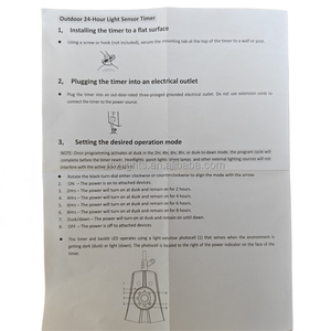 MZ Lights Temporizador de luz para exteriores Fotocélula 2 salidas a tierra Cuenta regresiva para Navidad Vacaciones Iluminación Jardín - Product Image 6
