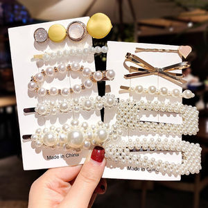 Lot de Barrette à Cheveux Cœur avec Perles et <span class=keywords><strong>Cristal</strong></span>, Styles Coréens Variés, Accessoires pour Femme en Gros - Product Image 4